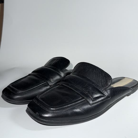 Franco Sarto L Duval leather black slip on mules side 6.5 - Picture 3 of 7
